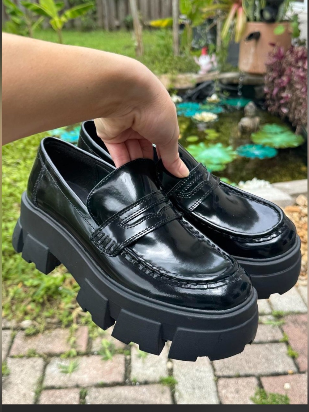 Aldo Black Chunky Platform Loafers - Women size 8.5